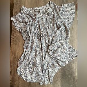 Rose & olive floral blouse